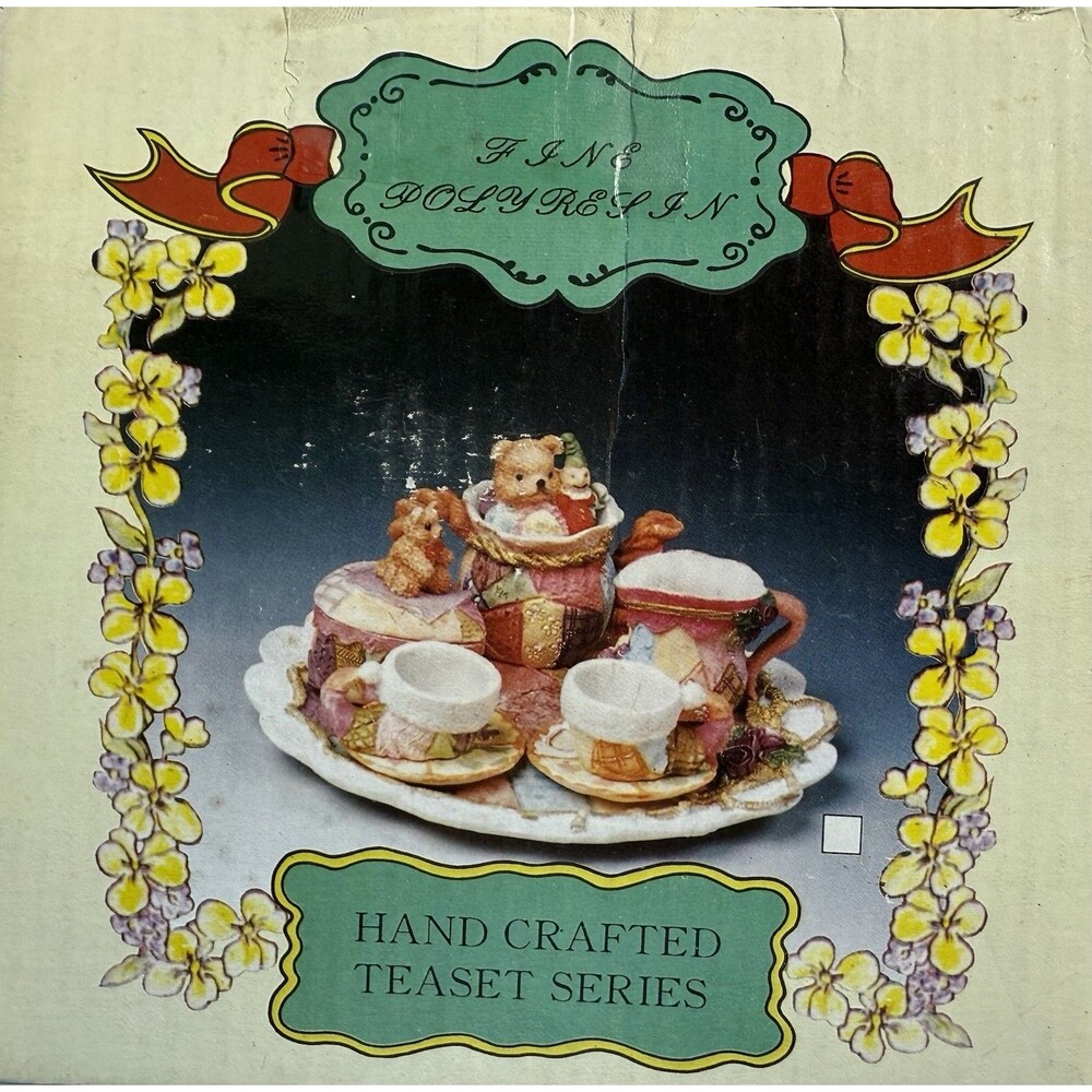 1997 Wong's Fine Polyresin Southwest‎ Miniature Native Tea Set 8pcs New In A Box - Picture 3 of 7